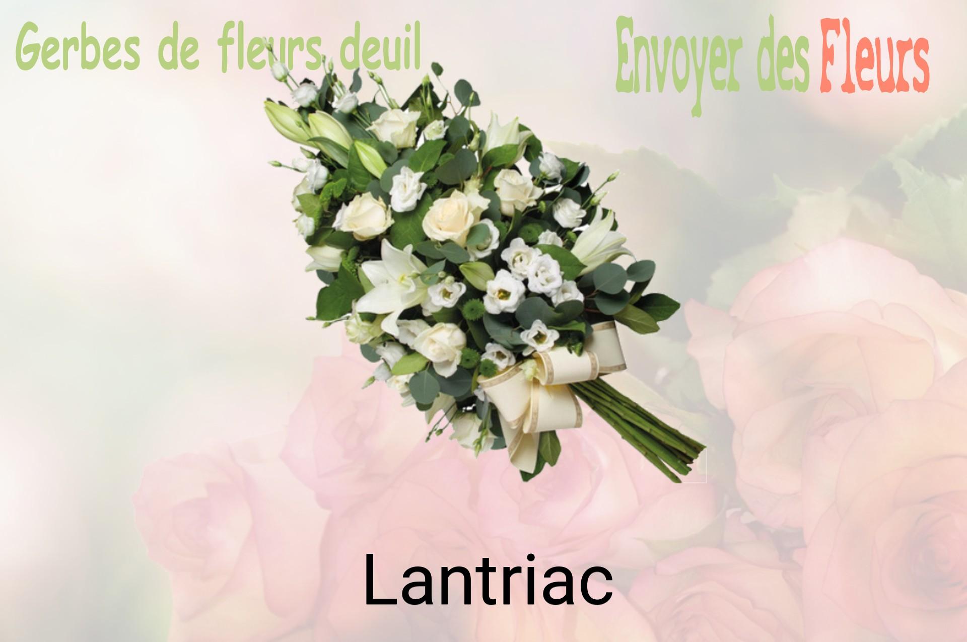 Gerbe de fleurs de deuil livrée à Lantriac